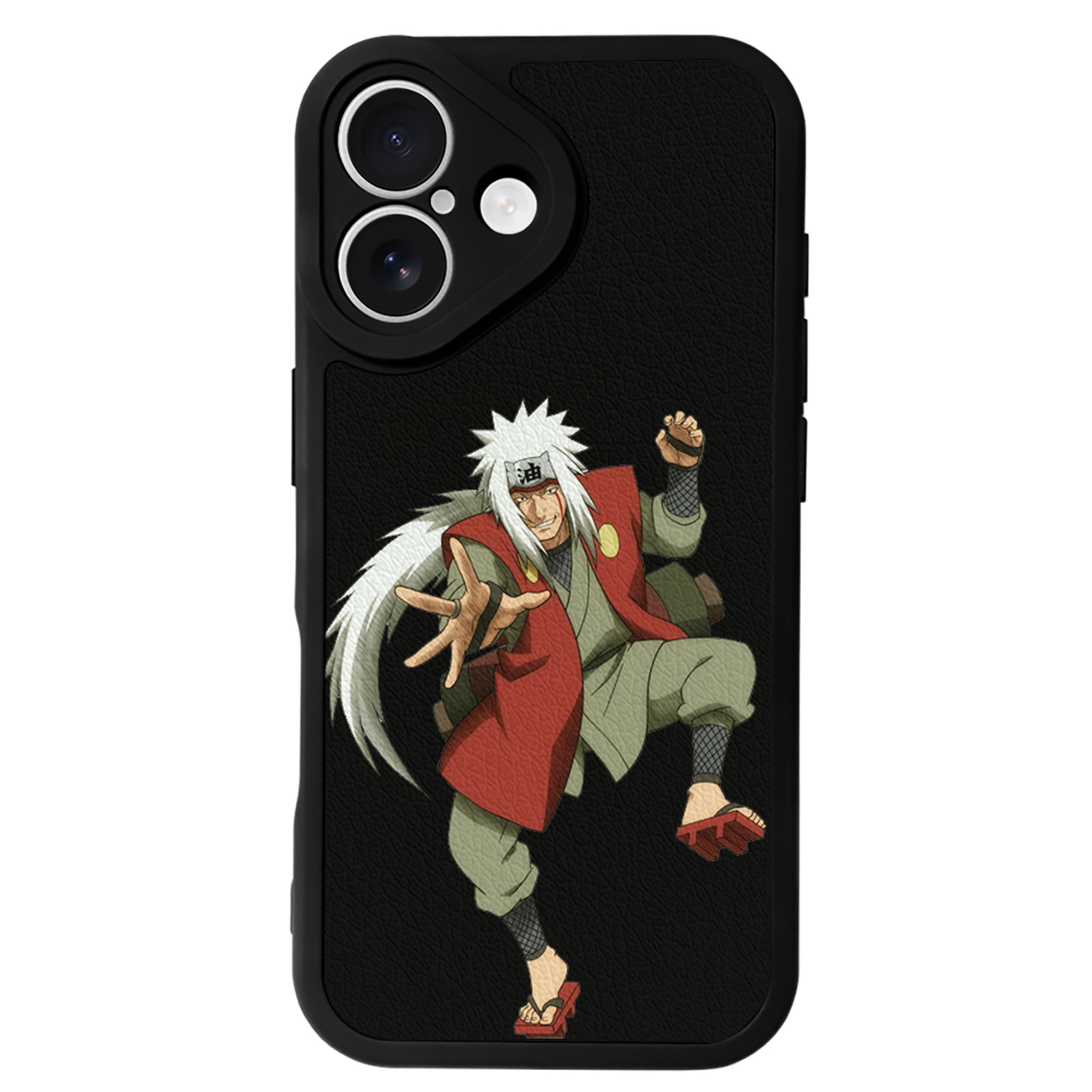 （画像用） NARUTO -ナルト- 自来也（じらいや） Jiraiya 【iPhone 16シリーズ対応】シリコンスマホケース（レザー調） 材質：シリコン